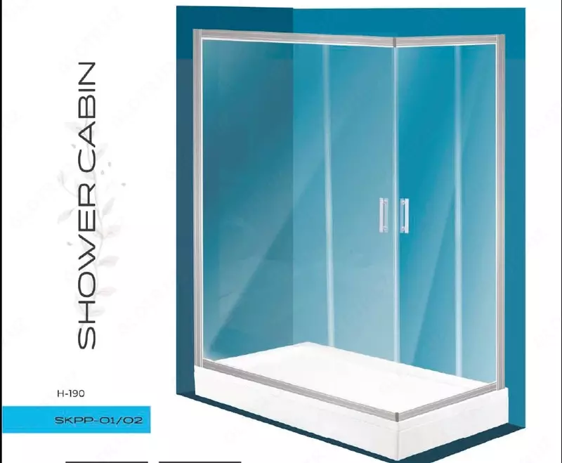 Квадратная душевая кабина H190 (70x120) SKPP-01