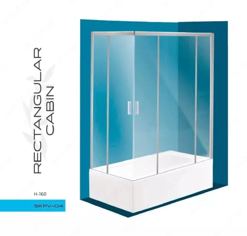 Квадратная душевая кабина H160 (80x130) SKPV-04