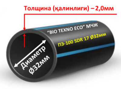 Полиэтиленовые трубы Д-⌀32