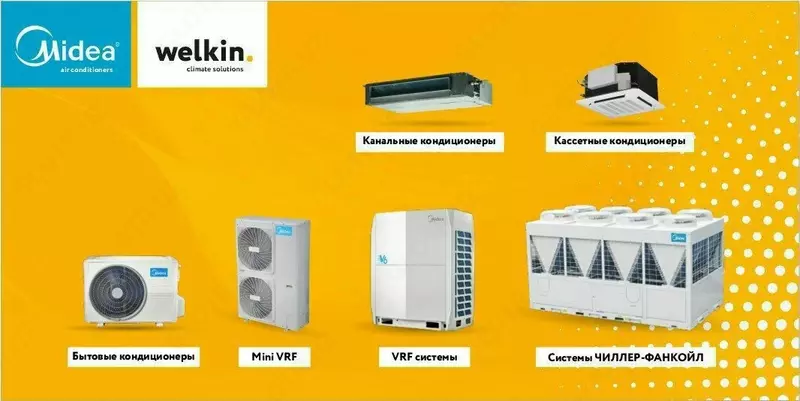 Чиллер-фанкойл Midea/ Chiller-fancoil Welkin Оптом и розница