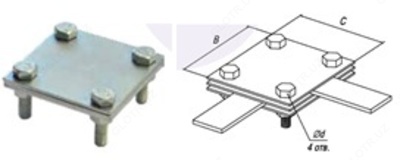 Крестообразное соединение для полосы заземления 40х4 AZAD MAY SUPPLY SERVICES LLC