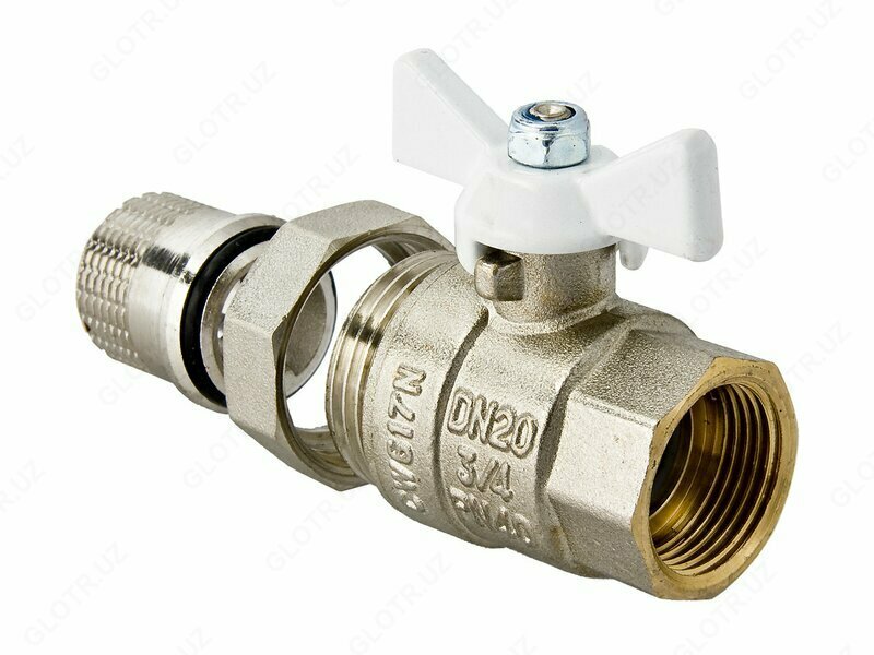 Кран шаровой с термометром для коллектора прямой ZL-4012