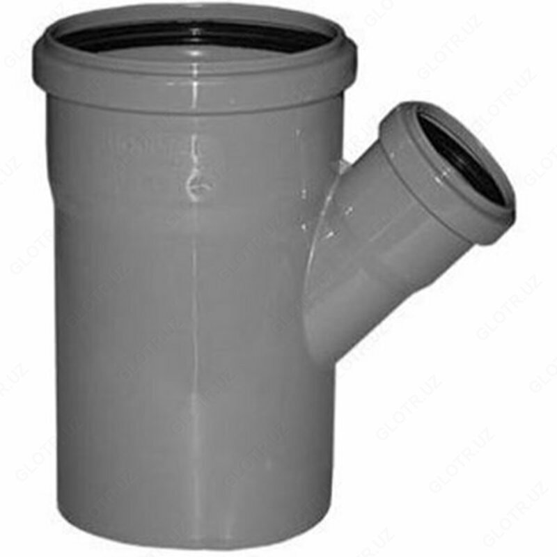 Канализационный тройник 45° ∅ 100/50 мм - 9 545 сум