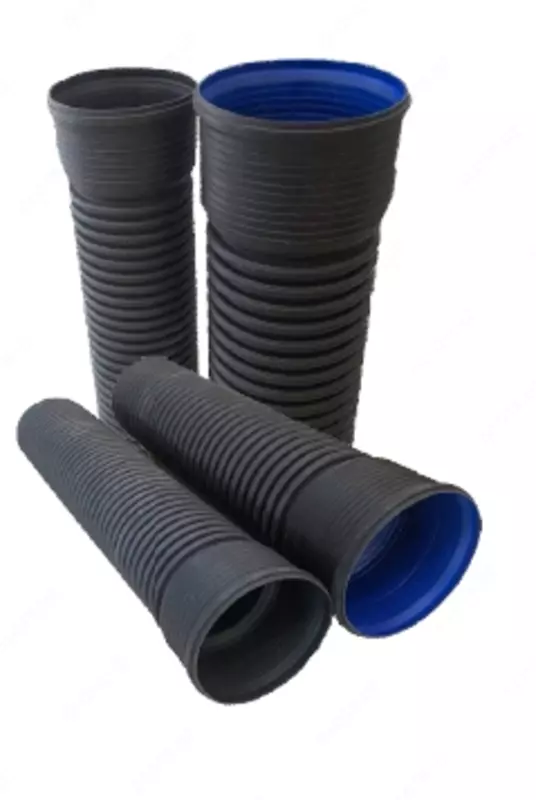 Двухслойная гофрированная труба с раструбом (первый сорт  черный) Ø110
