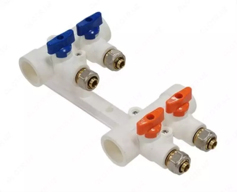 КОЛЛЕКТОР ППР С КРАНАМИ. БЕЛЫЙ 2