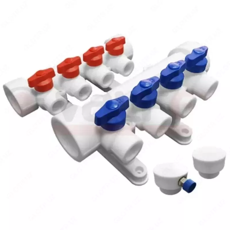 КОЛЛЕКТОР ППР С КРАНАМИ. БЕЛЫЙ 8