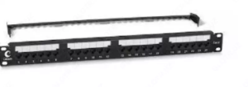 Патч-панель 24 порта  кат.6  UTP  19  1U с задней панелью