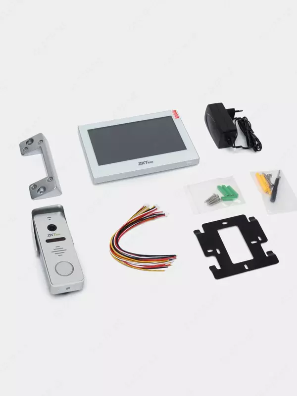  Interkom va eshik qulfi ZKTEco VK07-C02 (Set) Oq rang Chakana savdo