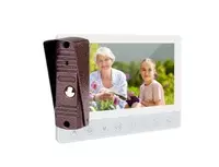 Interkom va eshik qulfi ZKTEco VK07-A01 (toplam) Oq/jigarrang