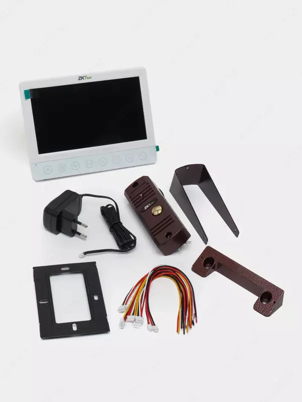  Interkom va eshik qulfi ZKTEco VK07-A01 (toplam) Oq/jigarrang Protouz
