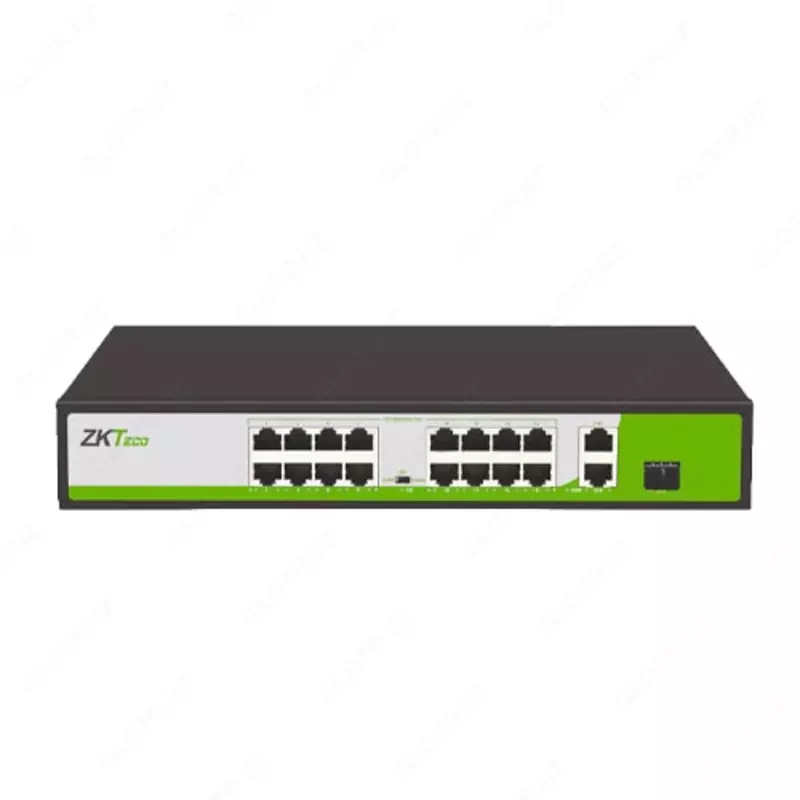 Коммутатор проводной ZKTECO PE162-200-C 2 входящих порта  16 портов РОЕ