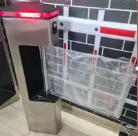 Распашной турникет-калитка с акриловым барьером