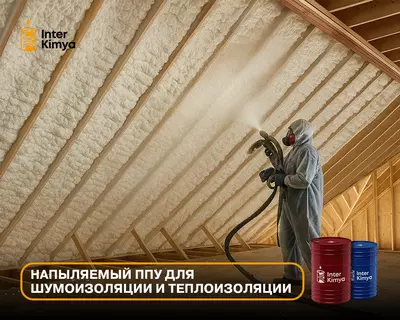 Напыление ППУ для шумоизоляции и теплоизоляции