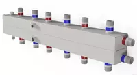 Распределительный 7-ми контурный коллектор с гидрострелкой