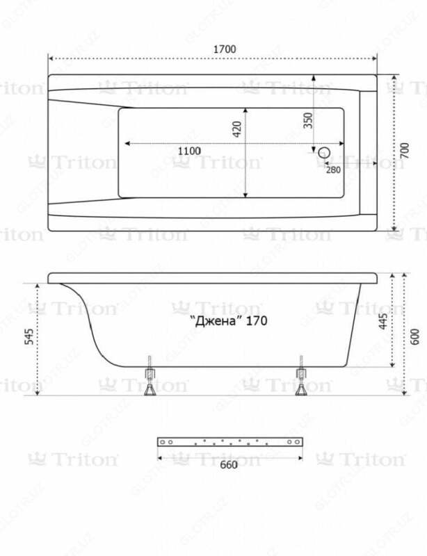 Triton akril vanna "Jena 170" (Rossiya) - 2 868 750 so'mdan