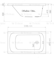 Акриловая ванна Triton "Стандарт 120 ук" (Россия) - от 1 912 500 сум