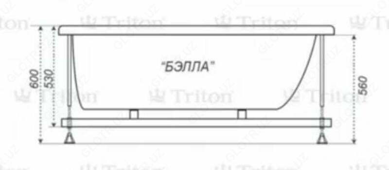 Асимметричная акриловая ванна Triton "Бэлла" (Россия) (левая