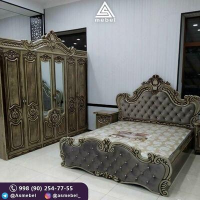 Спальный гарнитур коричневого цвета