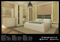 Спальный гарнитур белого цвета мебелью - по запросу