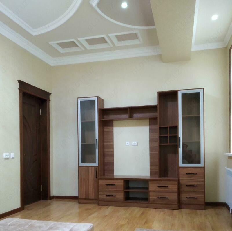 Встроенная мебель для гостиной 6 коричневого цвета