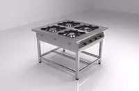 Промышленная газовая плита (4 конфорки) "Kitmach" горелки 400 х 400 мм