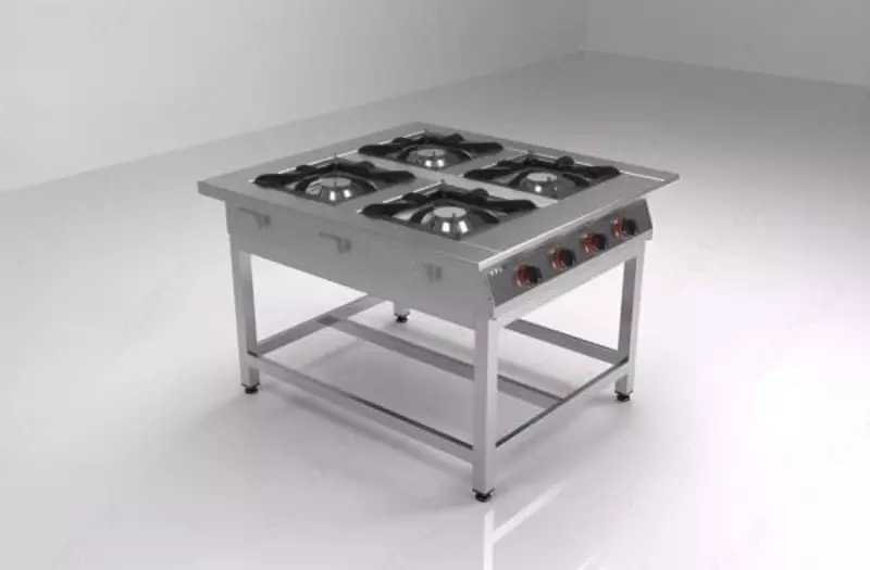 Промышленная газовая плита (4 конфорки) "Kitmach" горелки 400 х 400 мм