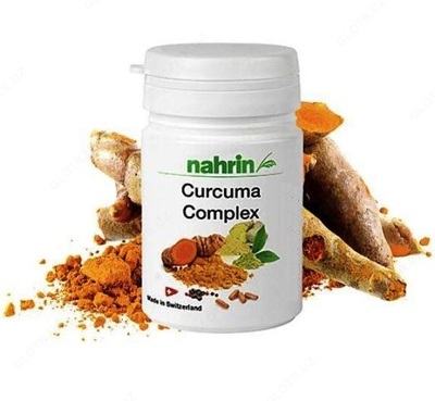 Ovqat hazm qilish uchun kapsulalar turmerik kompleksi Shveytsariya Shveytsariya Nahrin