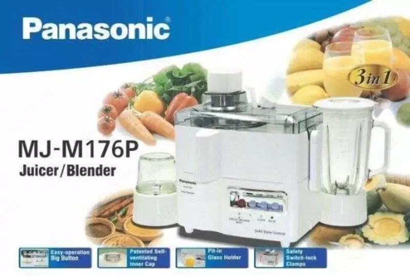   Соковыжималка и Блендер Panasonic 3 в 1 MJ-M176P