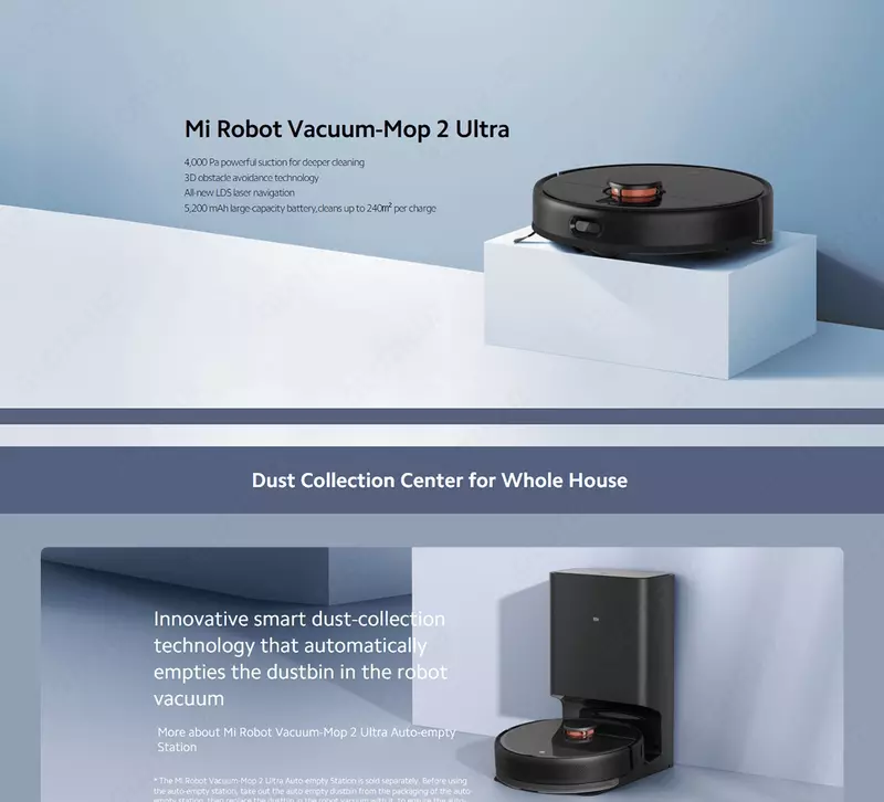  Робот-пылесос Mi Robot Vacuum-Mop 2 Ultra EU TECHNOHOUSE