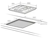 2 601 500 сум Встраиваемая газовая панель независимая Midea MG606B