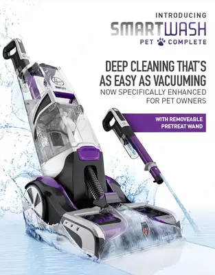 Вертикальный пылесос Hoover SmartWash PET Полное чистящее средство для ковров Только в розницу