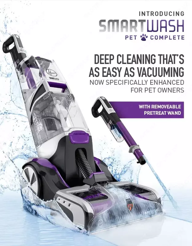 Вертикальный пылесос Hoover SmartWash PET Полное чистящее средство для ковров