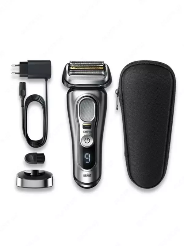 Электробритва Braun Series 9 9350s с зарядной станцией и тканевым футляром