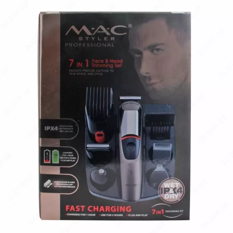 Simsiz soch va soqol olgich mashinasi 7 ta 1 ta MAC MC-8012