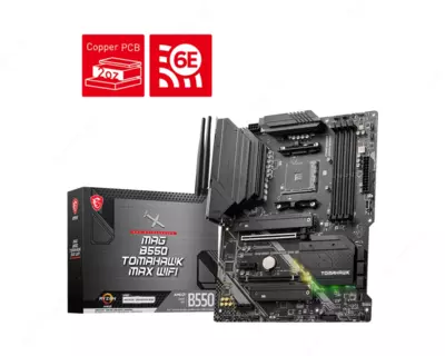 MSI AMD AM4 MAG B550 TOMAHAWK MAX WI-FI DDR4 anakart (ona plata).