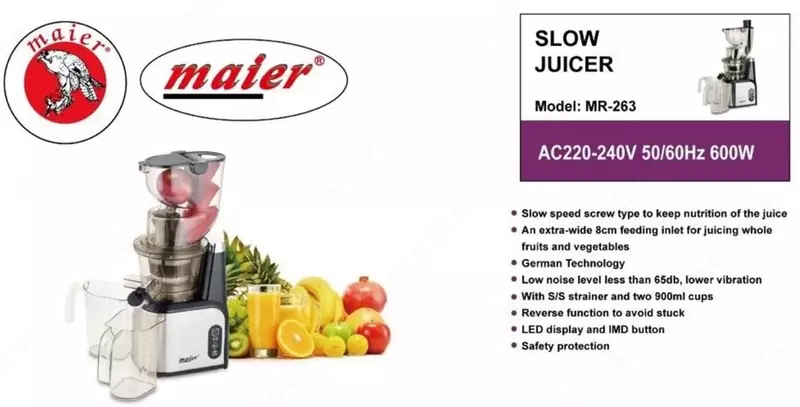 2 540 000 so'm Shnek sokovijimalka Maier MR-263