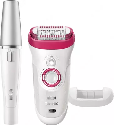 Epilator Braun Silk-Epil 9 9-538 nam va quruq epilasyon uchun 3 ta Nosadkasi bilan