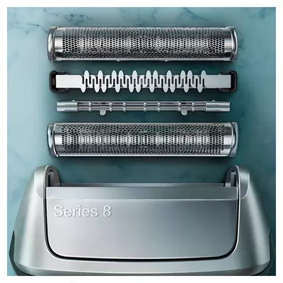 Elektr soqol mashinasi  Braun Series 8 8390cc Clean&Charge stantsiyasi va mato qutisi bilan