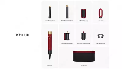 Мультистайлер и фен Dyson Airwrap id в цвете красный бархат и золото, Dyson HS08 Red velvet