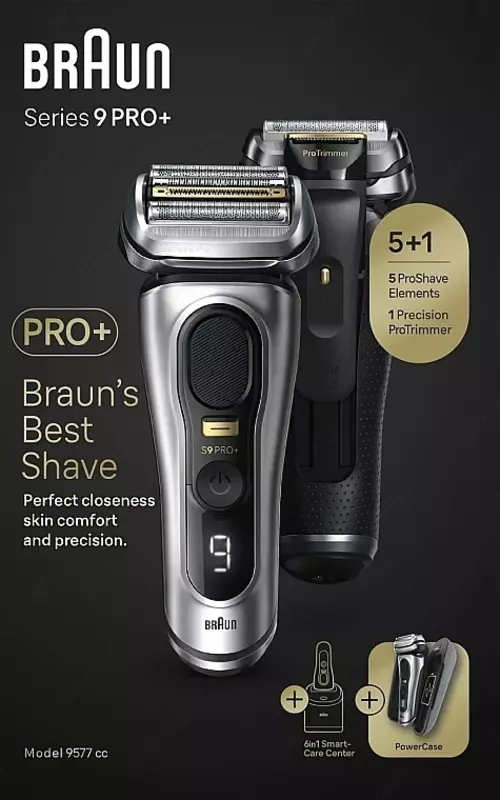 Электрическая бритва Braun S9 Pro+ 9577cc Silver SmartCare, PowerCase