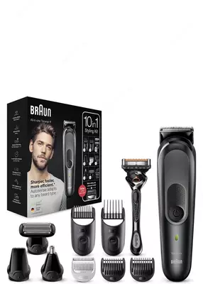 Universal trimmer Braun MGK7330, 10-in-1 + Gillette ustara