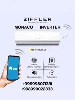 Кондиционер ZIFFLER MONAKO 12 Inverter в Ташкенте и Узбекистане - 4 357 500 сум / шт