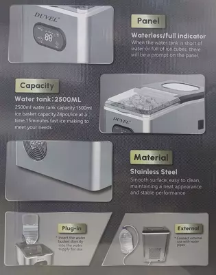 Льдогенератор кубикового льда для кафе и дома 20,25 кг в сутки