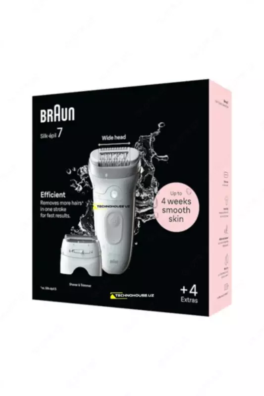 Эпилятор Braun Silk-épil 7 SE 7-041 для влажной и сухой эпиляции.