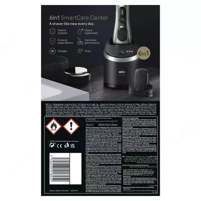 Электробритва Braun Series 9 Pro+ 9597CC. см с системой SmartCare 6-в-1 и головкой ProComfort, серебристая.