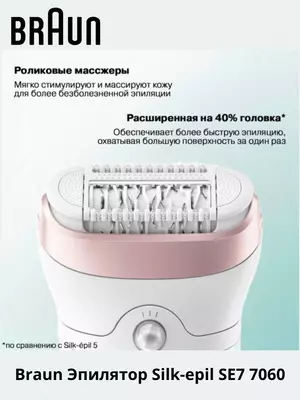 Braun Silk-épil 7 SE7060 nam va quruq epilyatsiya uchun epilyator