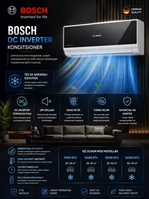 Кондиционер Bosch ASI12XB30U, чёрный