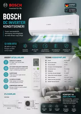 Кондиционер Bosch ASI12VW30U, белый