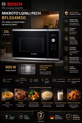 Встраиваемая микроволновая печь Bosch BEL554MS0