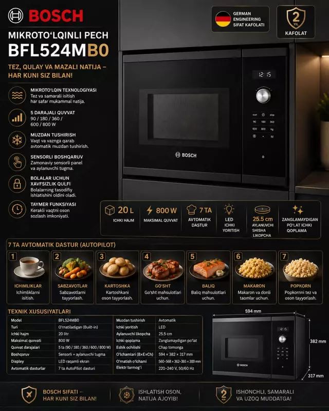 Микроволновая печь Bosch BFL524MB0